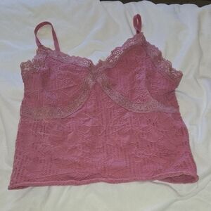 Pink Lace Camisole Top
